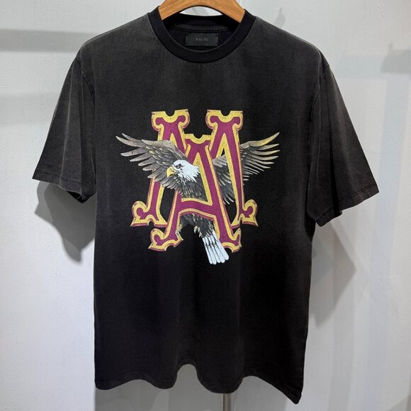 Amiri Vintage MA Eagle Oversized Black T-Shirt - Picture 1 of 6
